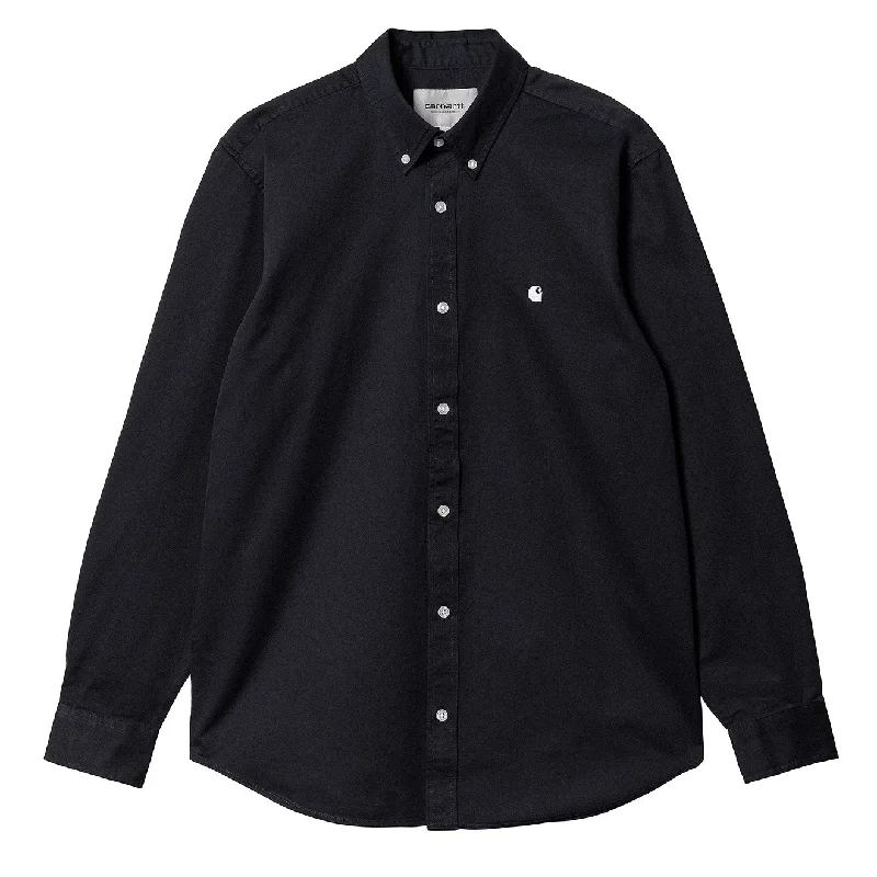 Carhartt WIP L/S Madison Shirt Dark Navy / White