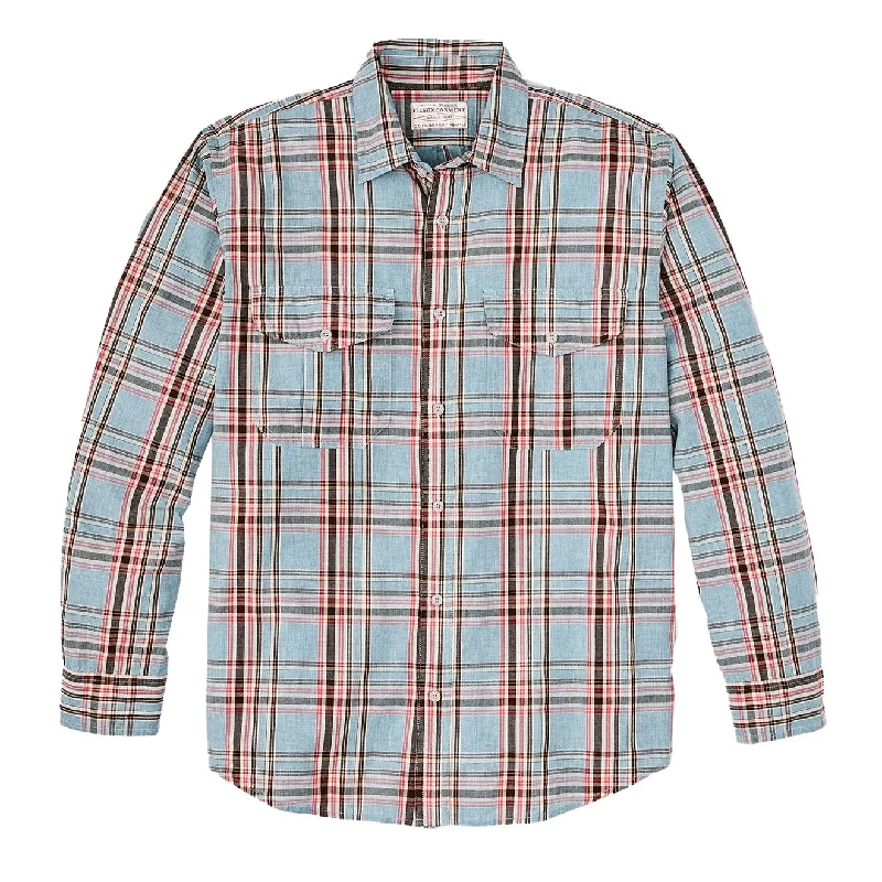 Filson Washed Feather Cloth Shirt Light Blue / Red / Natural Plaid