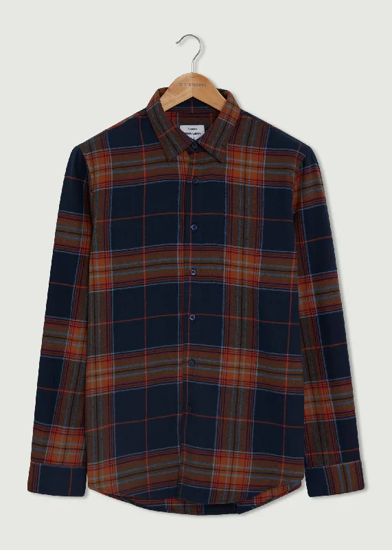 Flaxley Long Sleeve Shirt - Navy/Orange