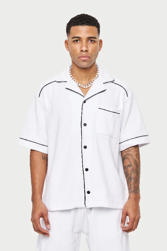 HEAVYWEIGHT TOWELLED REVERE SHIRT - WHITE