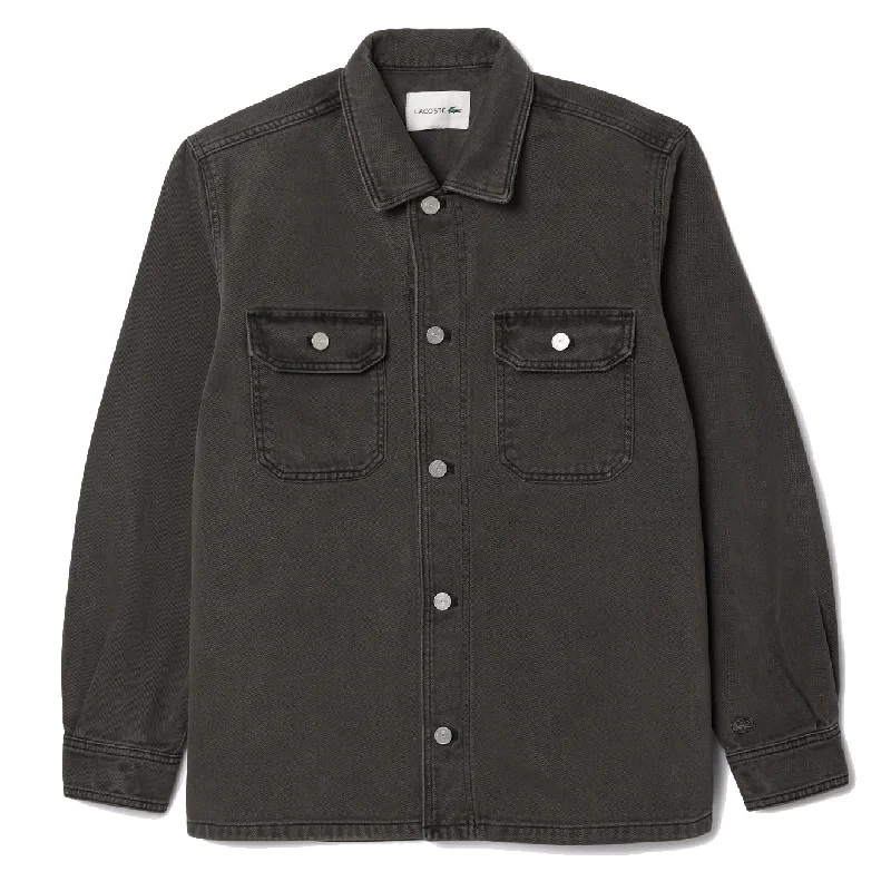 Lacoste Coloured Denim Classic Collar Overshirt  Eco Noir