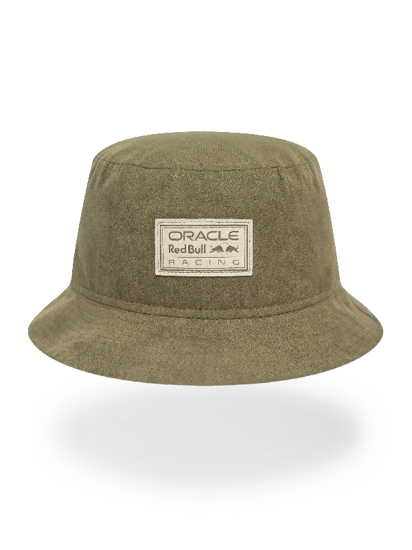 Oracle Red Bull Racing New Era Olive Suede Bucket Hat