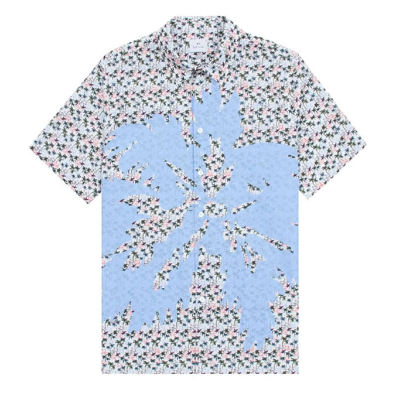 Paul Smith S/S Casual Fit Shirt Palm Detail White