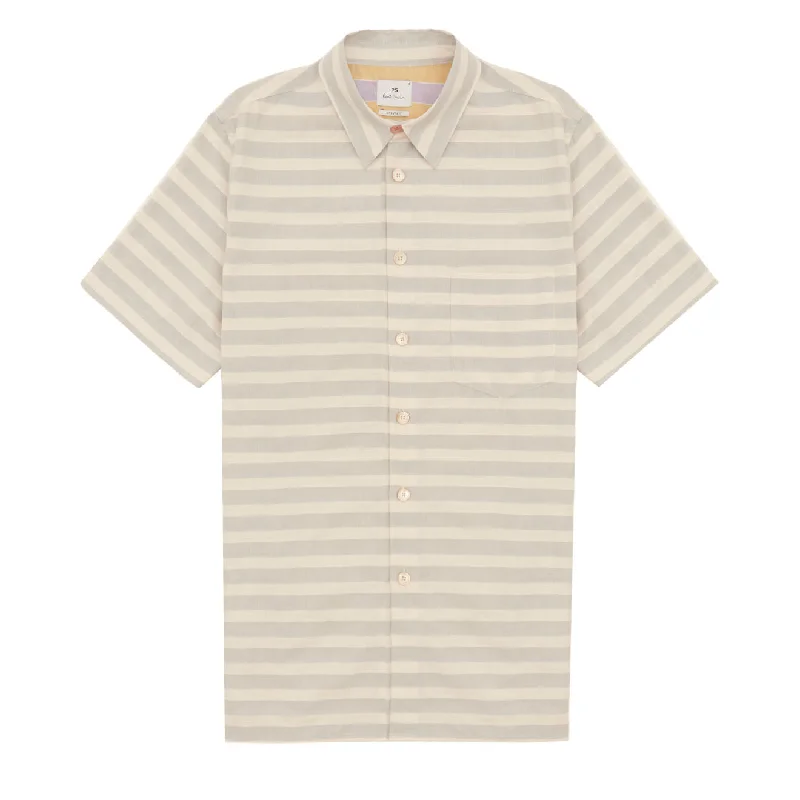 Paul Smith Stripe Cotton-Linen Shirt Light Blue