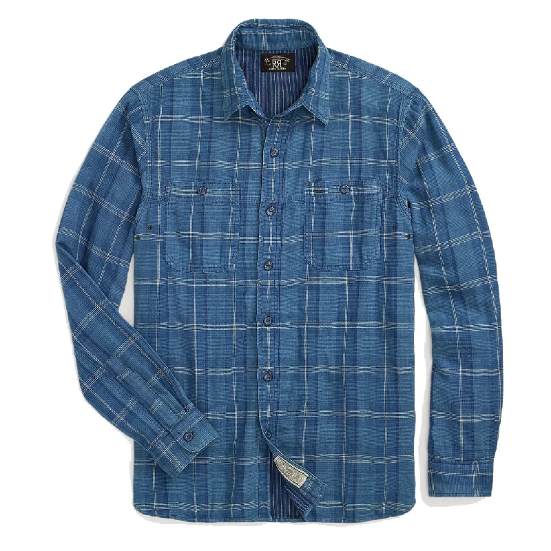 RRL by Ralph Lauren Plaid Double-Faced Workshirt Indigo Plaid