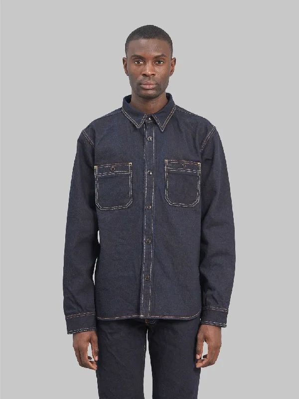 Studio D'Artisan D5702 15oz "Aishibuzome" Natural Indigo x Kakishibu Denim Shirt